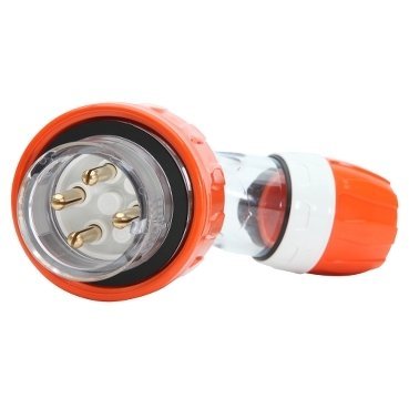 SCHNEIDER PDL56PA416-Plug Angled, 56 Series, 16A 250V 3-Phase 4-Round Pin IP66, Orange