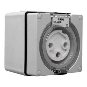 Schneider Surface Socket, Clipsal - 56 Series, IP66, 250V 32A - 3 Round Pins 56SO332-GY