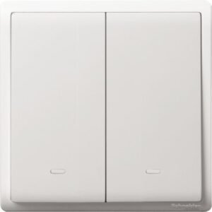SCHNEIDER E8232PRL1F_WE-Pieno - 10A 250V - 2 gang momentary switch with fluorsecent locator