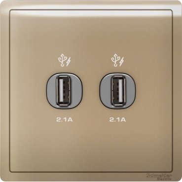 SCHNEIDER E8232USB_WG-Pieno - 2 x 2.1A USB Charger - Wine Gold