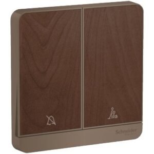 Schneider AvatarOn - E8332DMS_WD - 2 switches, 16AX, 250V, 1 way, LED, Wood