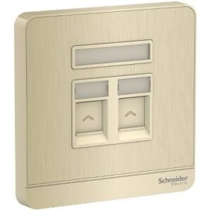 Schneider AvatarOn - E8332RJS6_GH - Data socket, AvatarOn, complete product, RJ45 Cat6E, shuttered, gold hairline