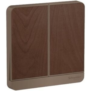 SCHNEIDER E8332L2LED_WD-AvatarOn, 2 switches, 16AX, 250V, 2 way, LED, Wood