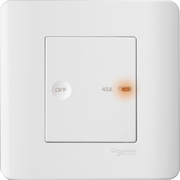 E8431D45 WE-45a1 gang double pole switch with neon - rock White Plate