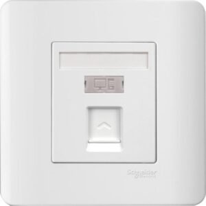 SCHNEIDER E8431RJS_WE-1 Gang Shuttered Wallplate without Modular Jack, White