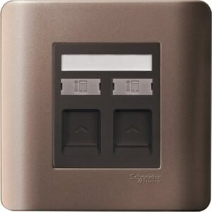 Schneider ZENcelo - 2 gang RJ11 telephone outlet (SZ)
