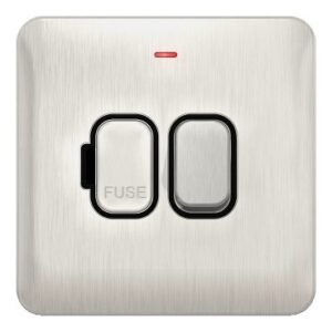 Schneider electric Lisse - Switched FCU - LED Indicator - 13A DP Stainless Steel with Black Interior GGBL5011BSS