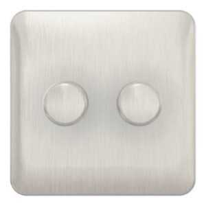SCHNEIDER GGBL6022LSSS-Lisse - Universal Dimmer - 2 gang 2 way LED - 100W/VA Stainless Steel