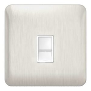 SCHNEIDER GGBL7051WSSS-Lisse - Telephone - 1 gang RJ12 Stainless Steel with White Interior