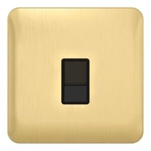SCHNEIDER GGBL7071C6BSBS-Lisse - Data - 1 gang RJ45 Cat 6 Satin Brass with Black Interior
