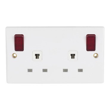Schneider electric Ultimate Slimline - switched socket - 2P - 2 gangs - white GU3034