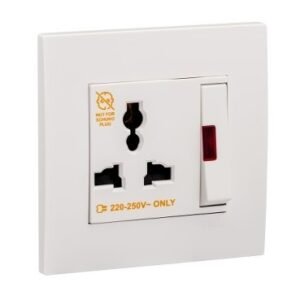 SCHNEIDER KB113LSN_WE-Switched Socket, Vivace Universal, 13A, 250V,
