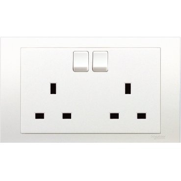 SCHNEIDER KB25_WE-Vivace 13A 250V Twin Gang Switched Socket