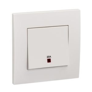 SCHNEIDER KB31D20NE_WE - 1 Gang Double Pole Switch with Neon and Earth