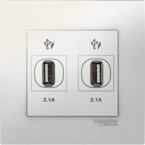 SCHNEIDER KB32USB_WE-Vivace - 2 x 2.1A USB Charger - White