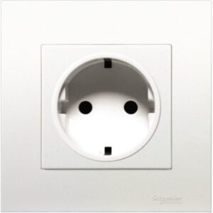 SCHNEIDER KB426/16S_WE-Schuko Socket with Shutter, Vivace, 1 Gang, 16A, 250V