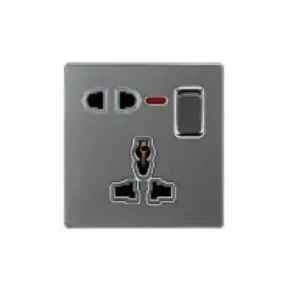 Switched socket with neon