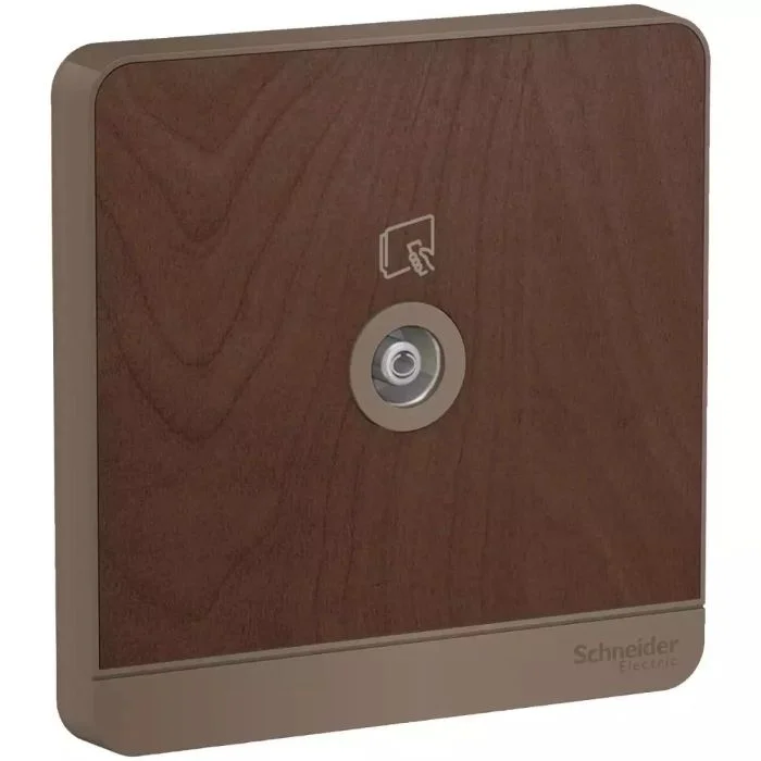 SCHNEIDER E8331TV_WD-TV socket, , 75 Ohm, Wood