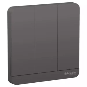 SCHNEIDER E8333L2_DG-AvatarOn, 3 switches, 16AX, 250V, 2 way, Dark Grey
