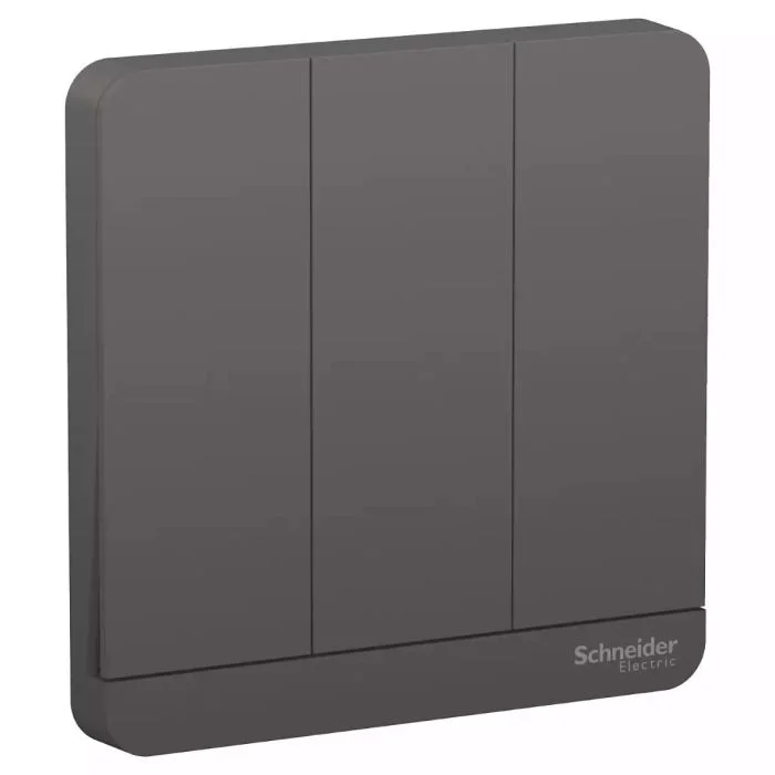 SCHNEIDER E8333L2_DG-AvatarOn, 3 switches, 16AX, 250V, 2 way, Dark Grey