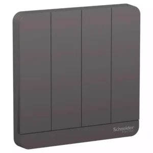 SCHNEIDER E8334L1_DG-AvatarOn, 4 switches, 16AX, 250V, 1 way, Dark Grey
