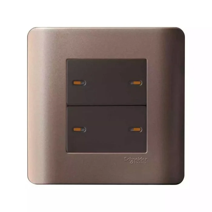 SCHNEIDER E8434/1_SZ-ZENcelo 16A 250V 4 Gang 1 Way Switch Silver Bronze